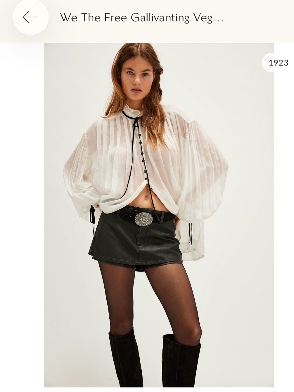 NWT Free People We The Free Gallivanting Vegan Peekaboo Skort